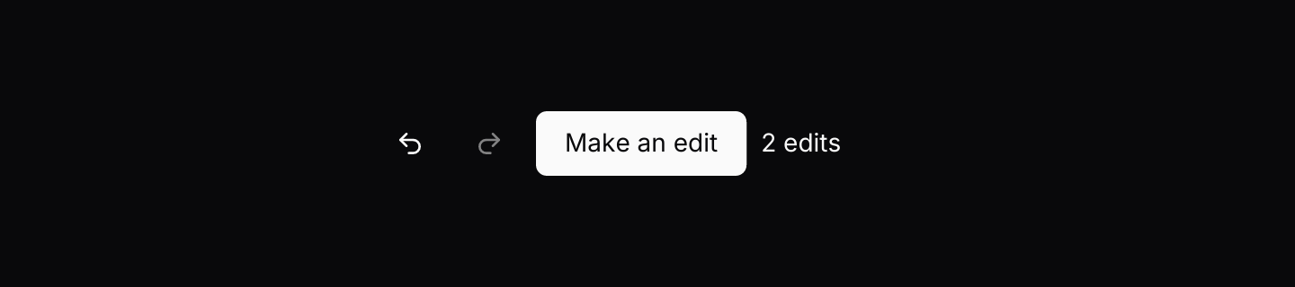 Enabled and disabled: Undo and redo turn off when there is nothing to undo or redo. A disabled icon is drawn at half opacity.