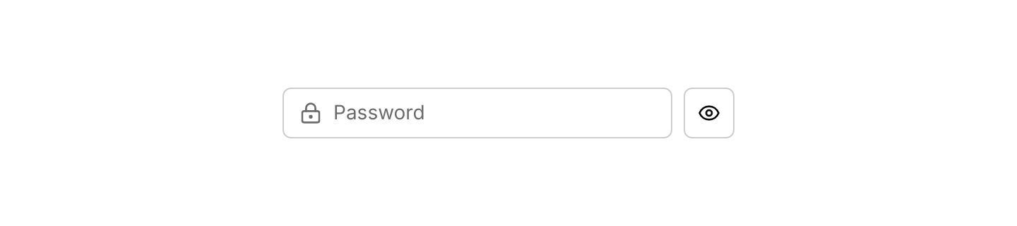 Password: A secure input with a button that reveals the value.