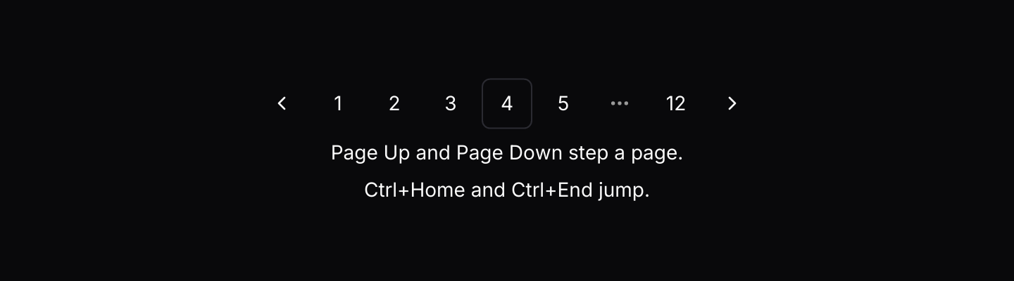 Keyboard shortcuts: Page Up, Page Down, Ctrl+Home and Ctrl+End through the default keymap.