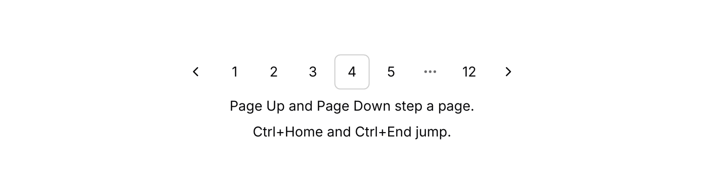 Keyboard shortcuts: Page Up, Page Down, Ctrl+Home and Ctrl+End through the default keymap.
