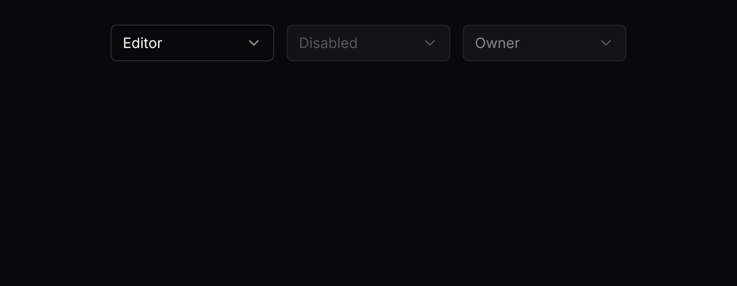 States: Enum options, with enabled and disabled selects.