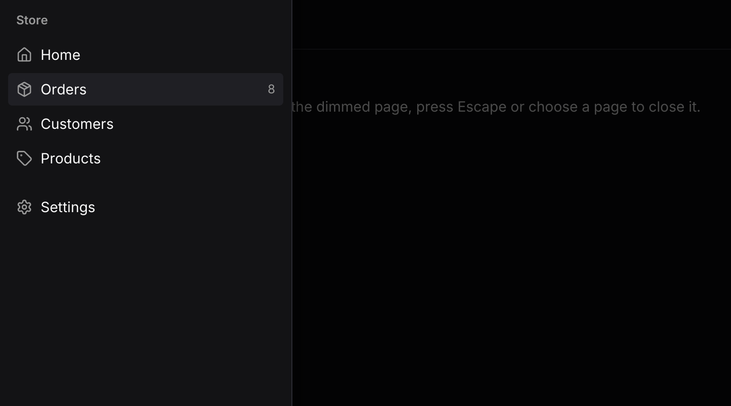 Drawer on narrow windows: Below the breakpoint the sidebar slides over the page on a scrim, opened by the trigger in the bar above the content. This example sets the breakpoint so high that it always shows the drawer.