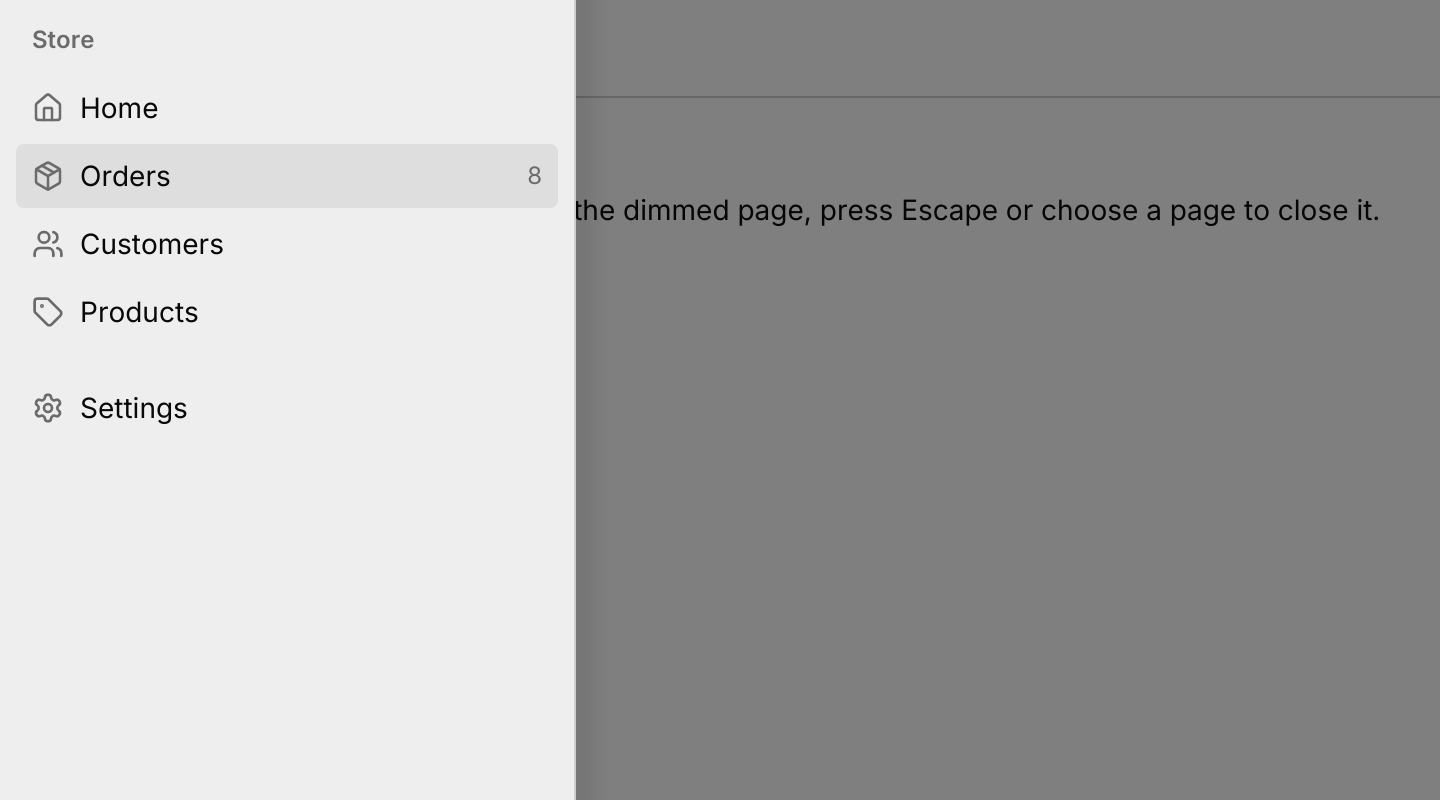 Drawer on narrow windows: Below the breakpoint the sidebar slides over the page on a scrim, opened by the trigger in the bar above the content. This example sets the breakpoint so high that it always shows the drawer.