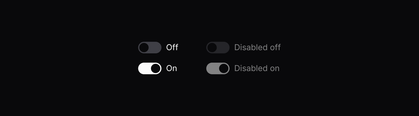 States: On and off, enabled and disabled.