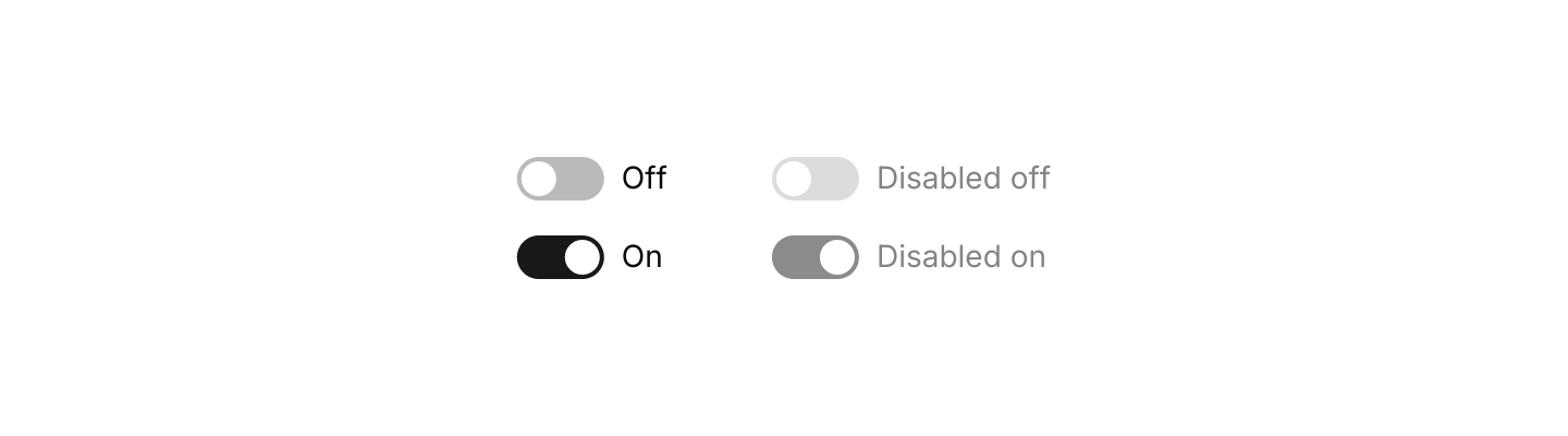 States: On and off, enabled and disabled.