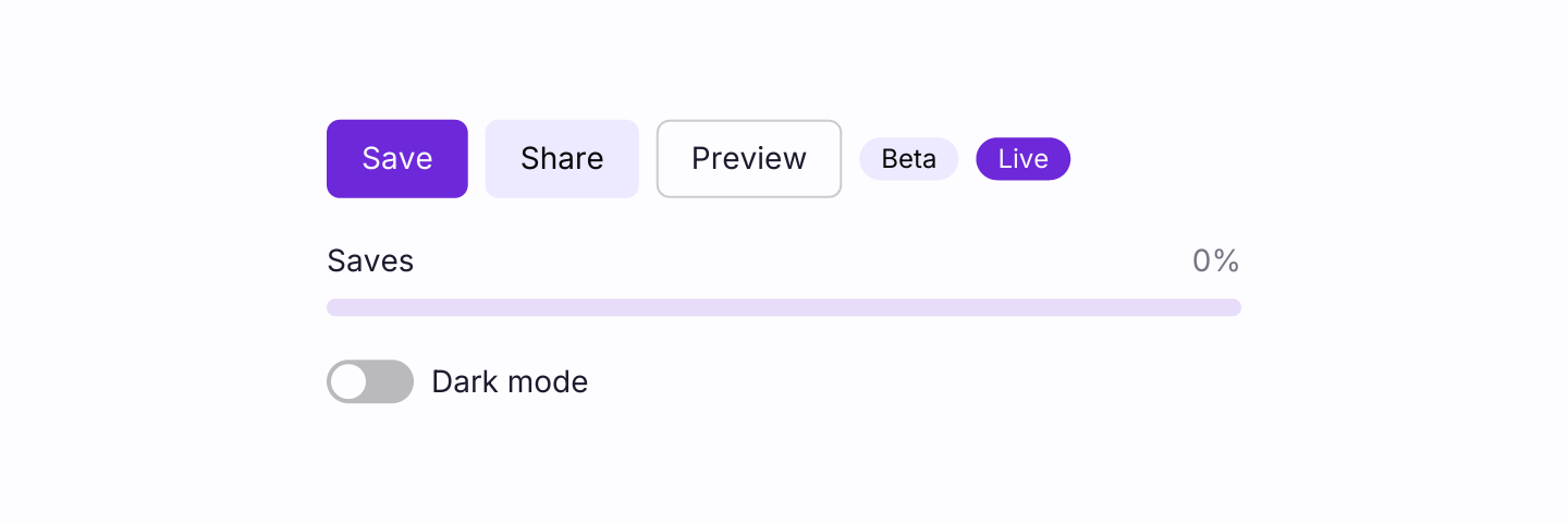 Custom palette: A brand palette built with theme::Config. The switch rebuilds it from the dark defaults.
