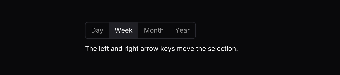 Keyboard shortcuts: The arrow keys move a single-choice group's selection through the default keymap.