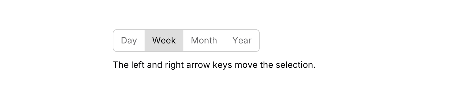 Keyboard shortcuts: The arrow keys move a single-choice group's selection through the default keymap.
